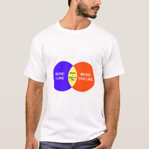 Muziek die ik leuk vind aan Venn-diagram T-shirt