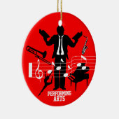 Muziek die Kunstversiering uitvoert Voeg Foto toe Keramisch Ornament (Rechts)