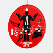 Muziek die Kunstversiering uitvoert Voeg Foto toe Keramisch Ornament (Links)