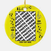 Muziek die Kunstversiering uitvoert Voeg Foto toe Keramisch Ornament (Achterkant)