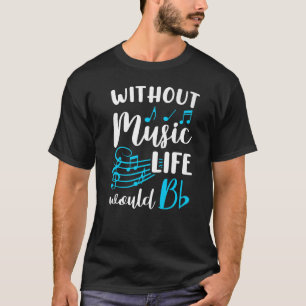 Muziek die zonder muziek wordt afgespeeld t-shirt