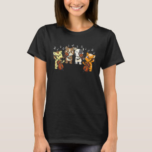 Muziek Dier Muzikant Kat  Viool Cello Orkest T-shirt