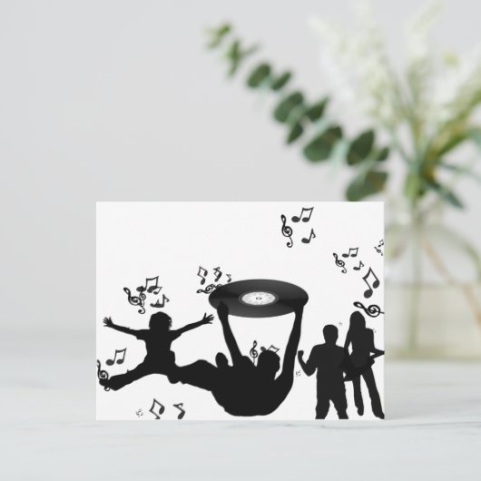 Muziek Disco Mensen Dansen Briefkaart (Staand voorkant)