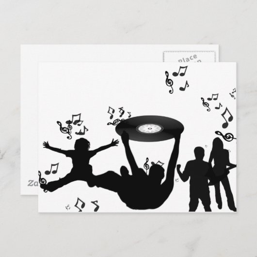 Muziek Disco Mensen Dansen Briefkaart (Voorkant / Achterkant)