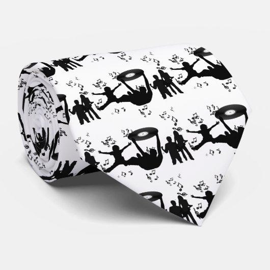 Muziek Disco Mensen Dansen Stropdas (Opgerold)