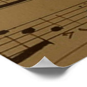 Muziek Diskant Sleutel Bladmuziek Klassiek Poster (Hoek)