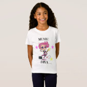 Muziek Diva Meisjes T-shirt (Voorkant volledig)