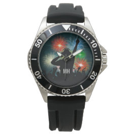 Muziek DJ aangepaste monogram horloges