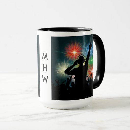 Muziek DJ aangepaste monogram-mokken Mok (Voorkant rechts)