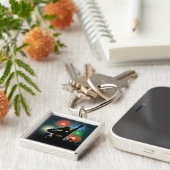 Muziek DJ aangepaste monogram sleutelketens Sleutelhanger (Zijkant)