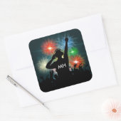 Muziek DJ aangepaste monogram stickers (Envelop)