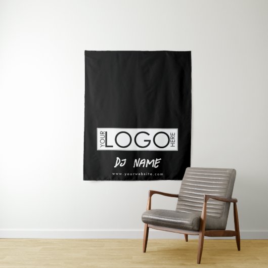 Muziek DJ Business Logo Modern Table Runner Banner Wandkleed (In situ)