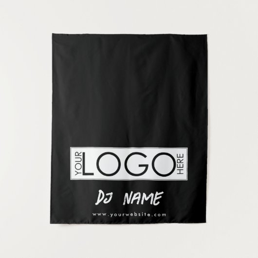 Muziek DJ Business Logo Modern Table Runner Banner Wandkleed (Voorkant)