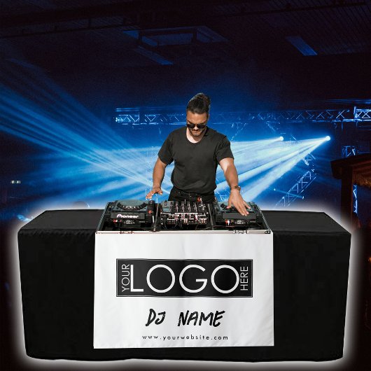 Muziek DJ Business Logo Modern Table Runner Banner Wandkleed