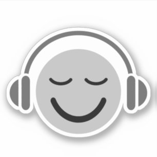 Muziek DJ emoji met hoofdtelefoon Sticker