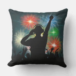 Muziek DJ gooit kussens