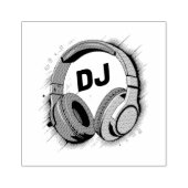 Muziek DJ Hoofdtelefoon Rubberstempel (Afrduk)