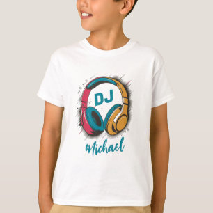 Muziek DJ kleurrijke Hoofdtelefoon Gepersonaliseer T-shirt