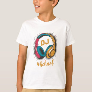 Muziek DJ kleurrijke Hoofdtelefoon Gepersonaliseer T-shirt