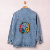Muziek DJ kleurrijke Hoofdtelefoon wit Denim Jacket (Hangar)