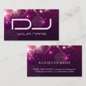 Muziek DJ - Lichtroze glitter Visitekaartje (Voorkant / Achterkant)