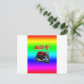 Muziek DJ met achtergrond Briefkaart (Staand voorkant)