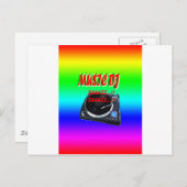 Muziek DJ met achtergrond Briefkaart (Voorkant / Achterkant)