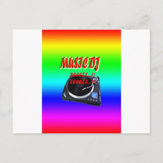 Muziek DJ met achtergrond Briefkaart (Voorkant)