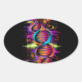 Muziek-DNA Ovale Sticker (Voorkant)
