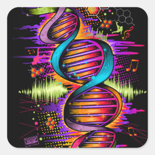 Muziek-DNA Vierkante Sticker