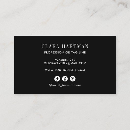 Muziek Docent Composer Piano Keys Social Icon Visitekaartje (Achterkant)