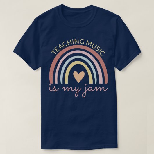 Muziek doceren is mijn Jam I Boho regenboog T-shirt (Design voorkant)