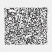 Muziek Doodles  achtergrond Fleece Deken (Voorkant (Horizontaal))