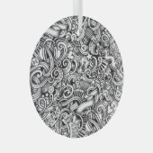 Muziek Doodles  achtergrond Glas Ornament (Voorkant Rechts)