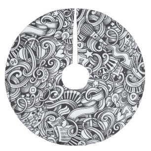 Muziek Doodles achtergrond Kerstboom Rok