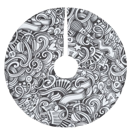 Muziek Doodles achtergrond Kerstboom Rok (Voorkant)