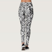 Muziek Doodles achtergrond Leggings (Achterkant)