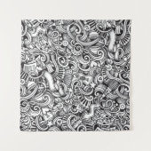 Muziek Doodles  achtergrond Wandkleed (Voorkant (horizontaal))