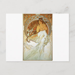 Muziek door Alphonse Mucha Briefkaart