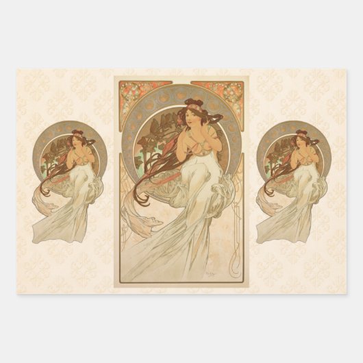 Muziek door Alphonse Mucha, Gifts Inpakpapier Vel (Voorkant)