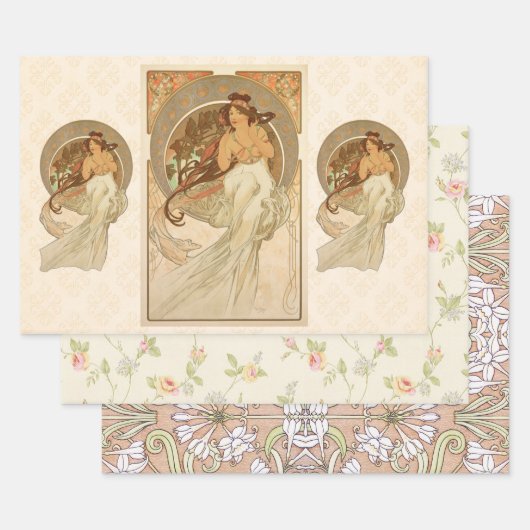 Muziek door Alphonse Mucha, Gifts Inpakpapier Vel (Set)
