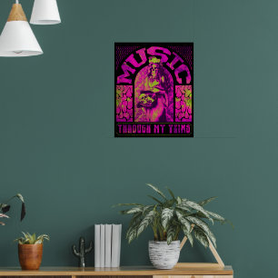 Muziek Door Mijn Aderen Hippie Zeemeermin Skelet Poster