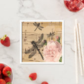 Muziek Dragonfly Flower Napkins Party Decocupation Servet (Insitu)