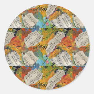 muziek drijft de vervagen ronde sticker