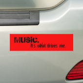 Muziek drijft me Bumpersticker (Op auto)
