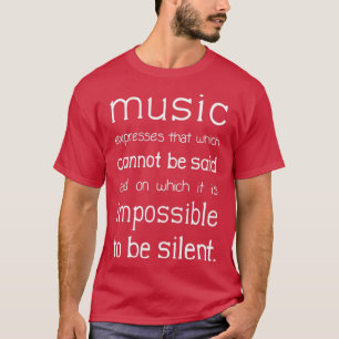 Muziek drukt een geschreven prijsopgave uit t-shirt