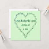 Muziek drukt op het Inspirerend hartencitaat Kaart (Voorkant / Achterkant in situ)