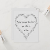 Muziek drukt op het Inspirerend hartencitaat Kaart (Voorkant / Achterkant in situ)