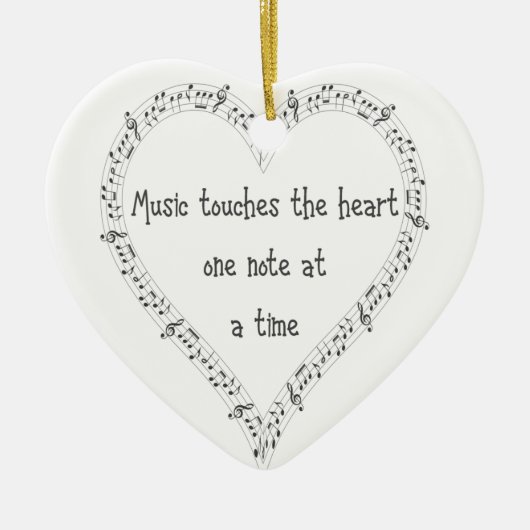 Muziek drukt op het Inspirerend hartencitaat Keramisch Ornament (Voorkant)