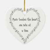 Muziek drukt op het Inspirerend hartencitaat Keramisch Ornament (Achterkant)